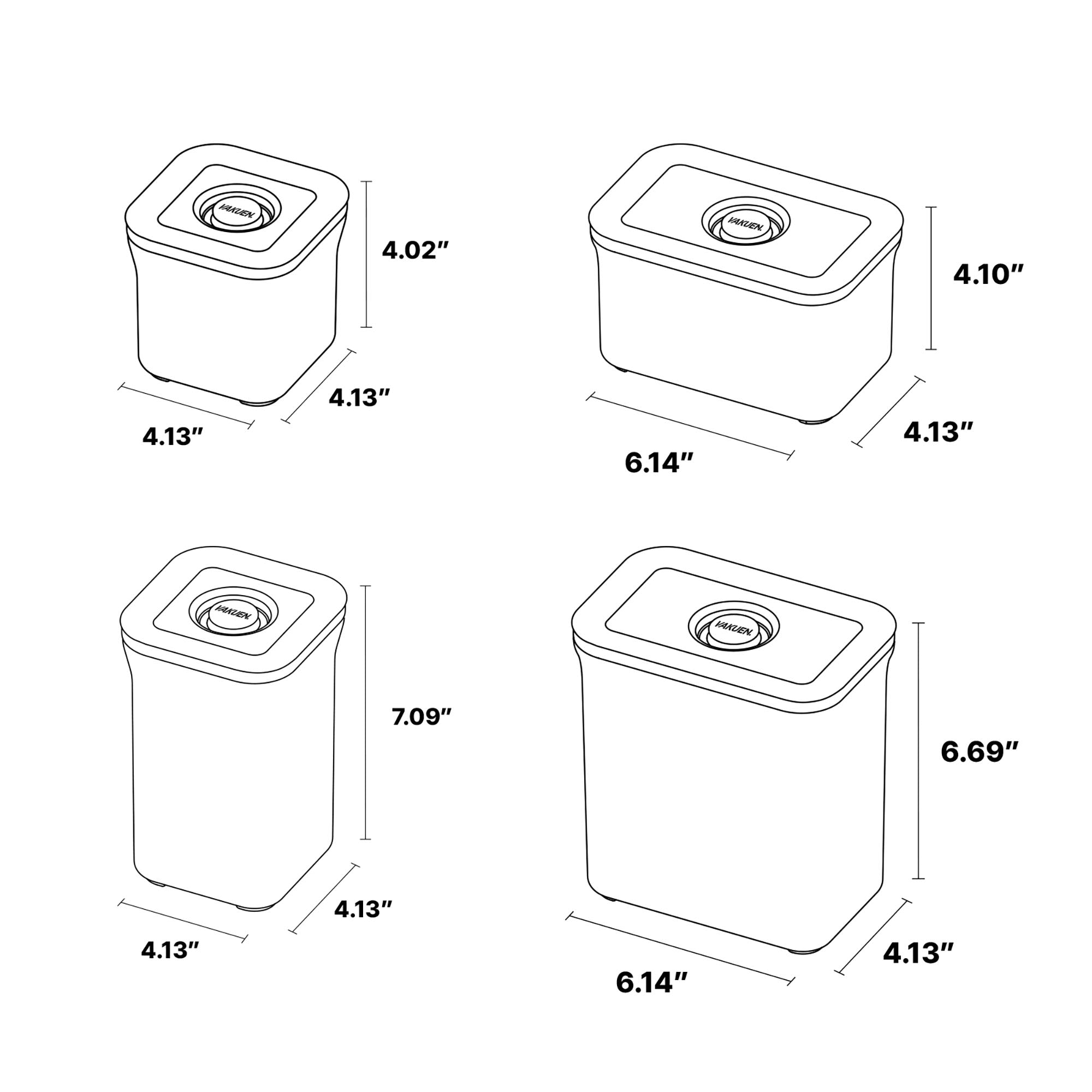 Vacuum Airtight Food Storage Container - 4pc